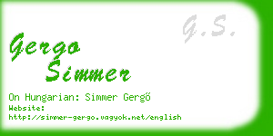 gergo simmer business card